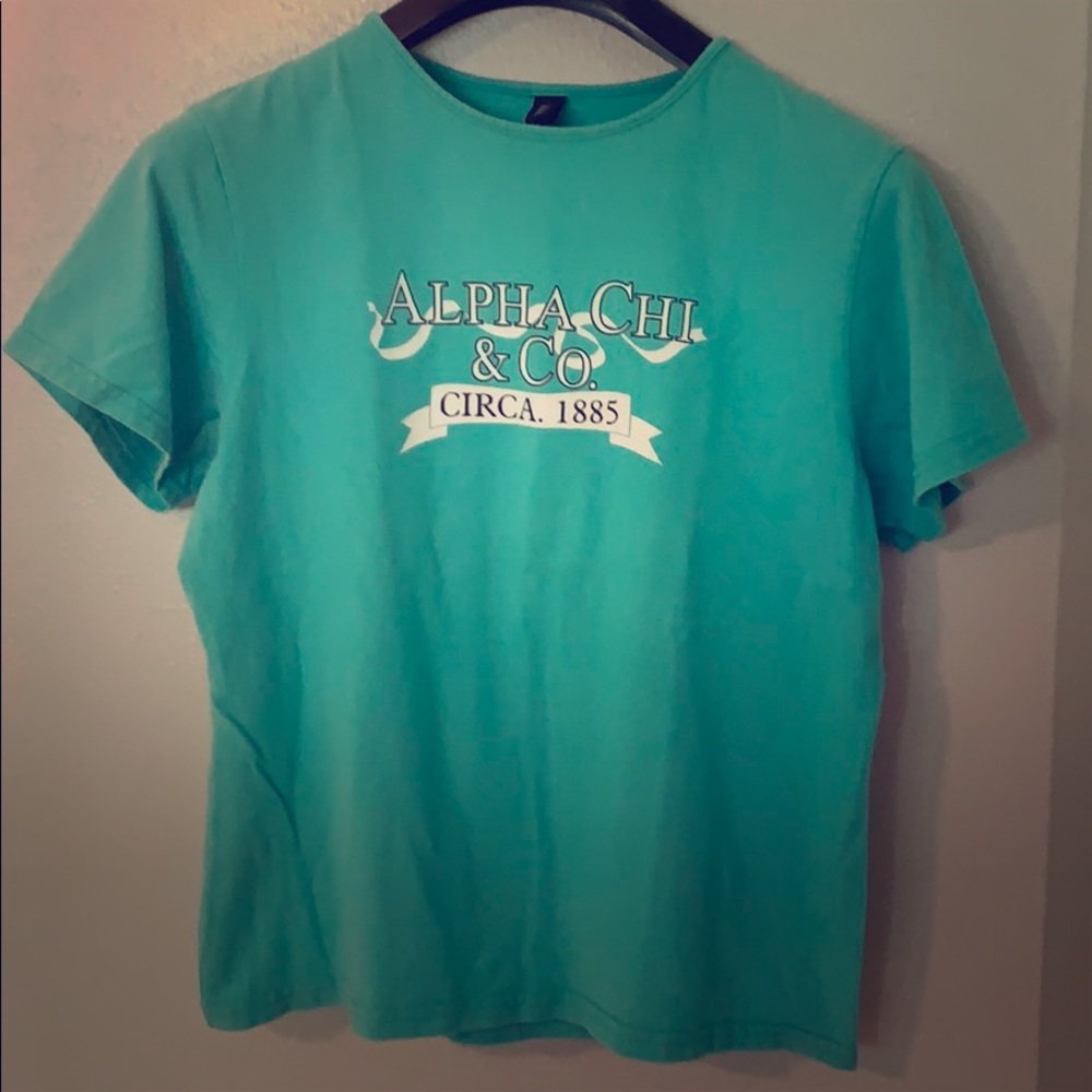 Alpha Chi Omega AXO T-Shirt Teal Small